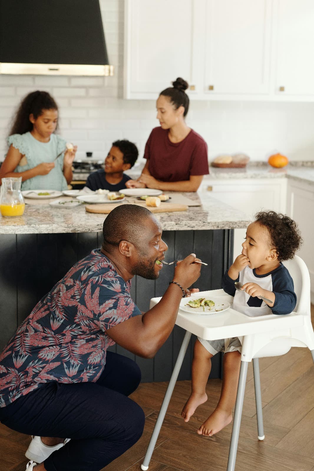 Family participating in cultural activities